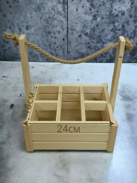 Изображение товара Ящик декоративный KraftHouse Для бутылок 5 ячеек 18x24x30 / 2039308866078 (натуральный)