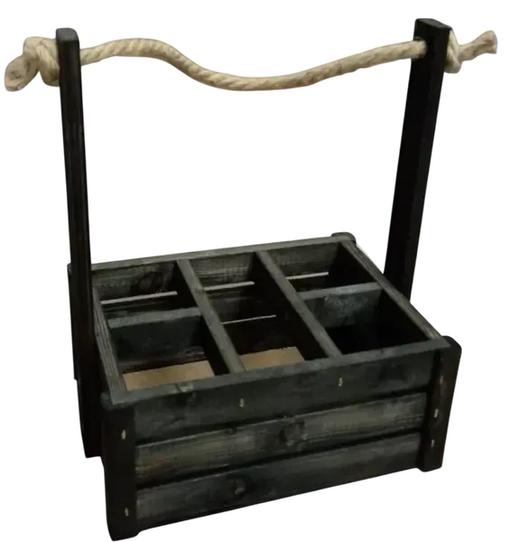 Изображение товара Ящик декоративный KraftHouse Для бутылок 5 ячеек 18x24x30 / 2039309169222 (черный)