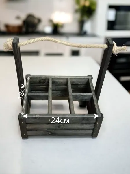 Изображение товара Ящик декоративный KraftHouse Для бутылок 5 ячеек 18x24x30 / 2039309169222 (черный)