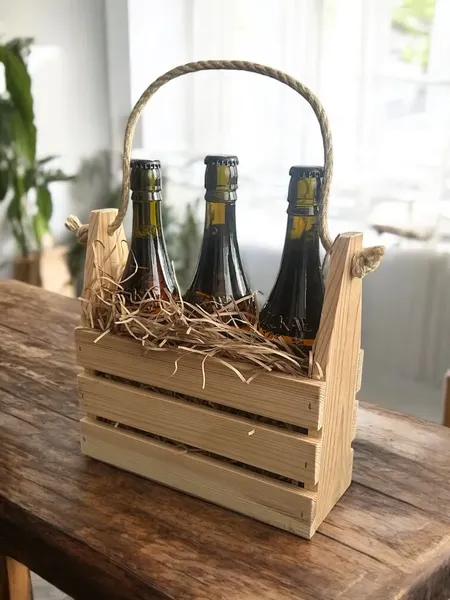 Изображение товара Ящик декоративный KraftHouse Для бутылок 3 ячейки 10x25x24 / 2043267530857 (натуральный)