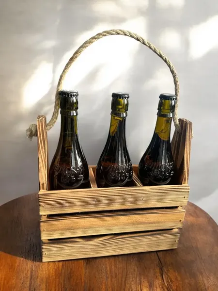 Изображение товара Ящик декоративный KraftHouse Для бутылок 3 ячейки 10x25x24 / 2043303378047 (обожженный)