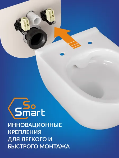 Изображение товара Унитаз подвесной с инсталляцией Cersanit City Smart DPL EO Slim / 69335
