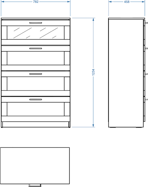 Изображение товара Комод Mio Tesoro Нави 4 ящика со стеклом / 2.15.02.030.1 (белый)