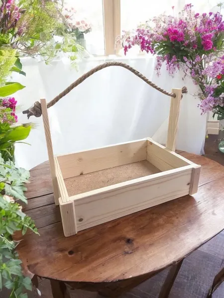 Изображение товара Ящик декоративный KraftHouse С джутовой ручкой 25x23x32 / 2041270227443 (натуральный)