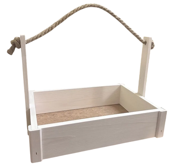 Изображение товара Ящик декоративный KraftHouse С джутовой ручкой 25x23x32 / 2041613045178 (белый)