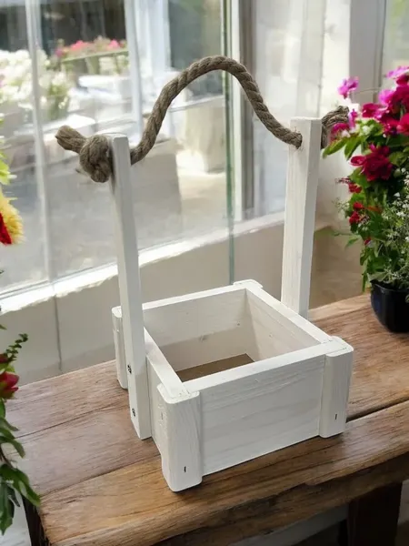 Изображение товара Ящик декоративный KraftHouse С джутовой ручкой 25x15x15 / 2041405043931 (белый)