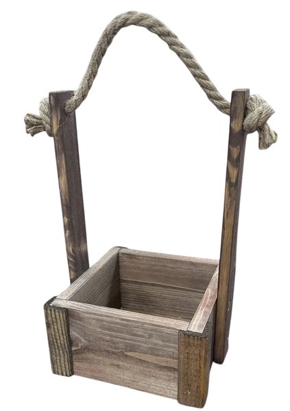 Изображение товара Ящик декоративный KraftHouse С джутовой ручкой 25x15x15 / 2041325862742 (ореховый)