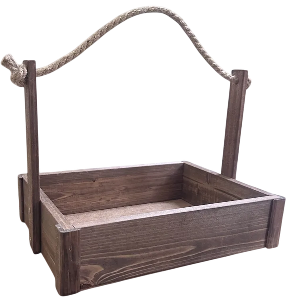 Изображение товара Ящик декоративный KraftHouse С джутовой ручкой 25x23x32 / 2041613037432 (ореховый)