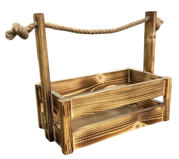 Изображение товара Ящик декоративный KraftHouse С джутовой ручкой 25x15x27 / 2040181057323 (обожженный)