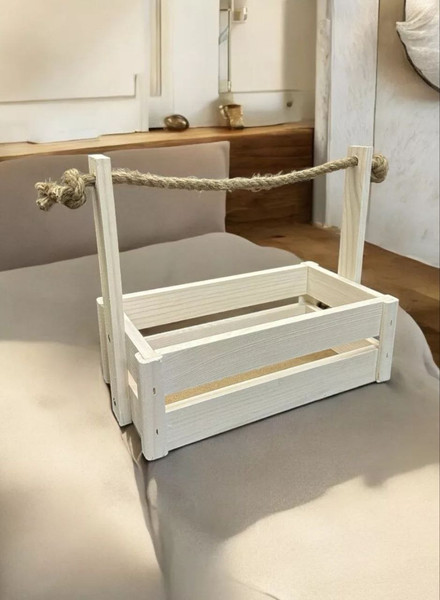 Изображение товара Ящик декоративный KraftHouse С джутовой ручкой 25x15x27 / 2040905048491 (белый)