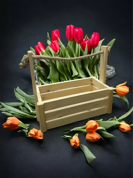 Изображение товара Ящик декоративный KraftHouse С джутовой ручкой 25x15x27 / 2038469131506 (натуральный)