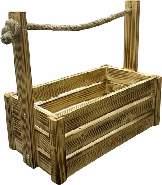 Изображение товара Ящик декоративный KraftHouse С джутовой ручкой 25x15x27 / 2038465302337 (обожженный)