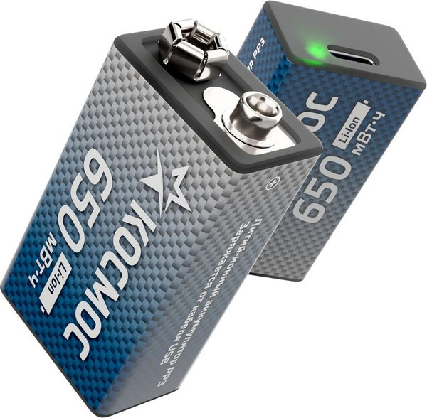 Изображение товара Комплект аккумуляторов Космос 650мВтч / KOCLi9V650mAh2B (2шт)