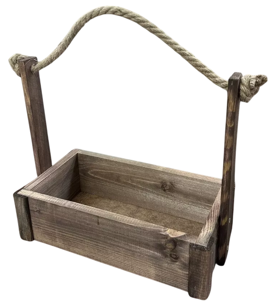 Изображение товара Ящик декоративный KraftHouse С джутовой ручкой 25x15x27 / 2041325964927 (ореховый)