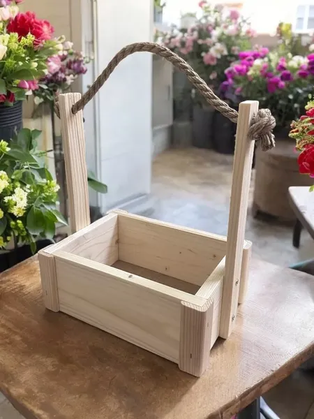 Изображение товара Ящик декоративный KraftHouse С джутовой ручкой 25x15x20 / 2041270122274 (натуральный)