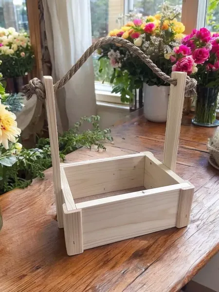 Изображение товара Ящик декоративный KraftHouse С джутовой ручкой 25x15x20 / 2041270122274 (натуральный)