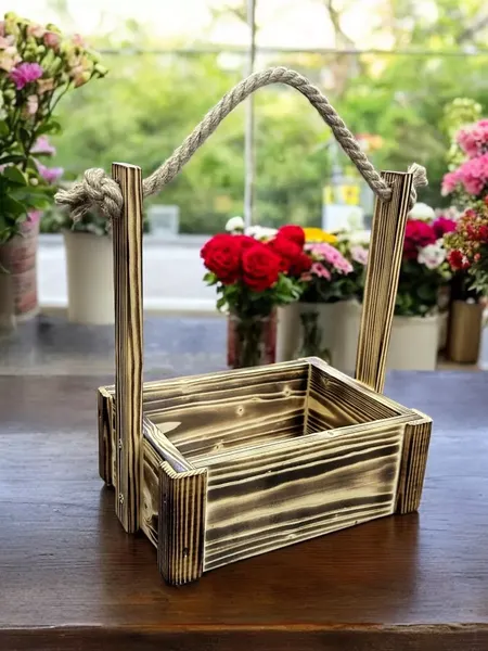 Изображение товара Ящик декоративный KraftHouse С джутовой ручкой 25x15x20 / 2041290404169 (обожженный)