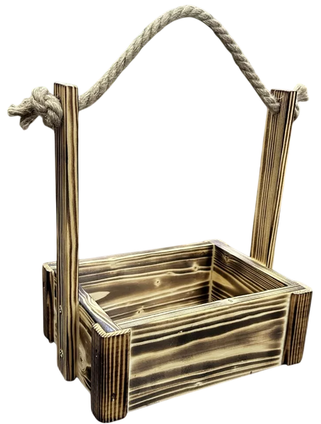 Изображение товара Ящик декоративный KraftHouse С джутовой ручкой 25x15x20 / 2041290404169 (обожженный)