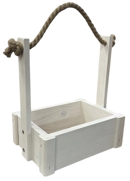 Изображение товара Ящик декоративный KraftHouse С джутовой ручкой 25x15x20 / 2041270122274 (белый)