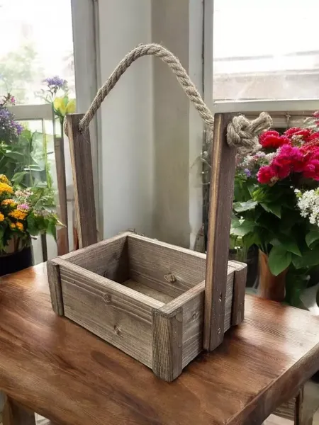 Изображение товара Ящик декоративный KraftHouse С джутовой ручкой 25x15x20 / 2041325953761 (ореховый)