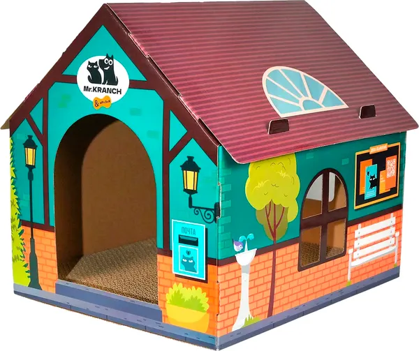 Изображение товара Домик-когтеточка Mr. Kranch С кошачьей мятой / MKR355042 (синий)