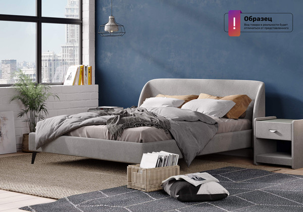 Изображение товара Двуспальная кровать Сонум Rosa 160x200 (лаунж светло-серый)