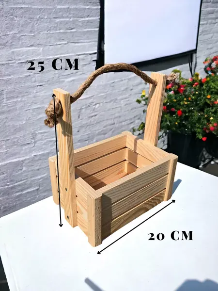 Изображение товара Ящик декоративный KraftHouse С джутовой ручкой 25x15x20 / 2038469507837 (натуральный)