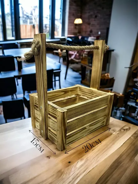 Изображение товара Ящик декоративный KraftHouse С джутовой ручкой 25x15x20 / 2038470454519 (обожженный)