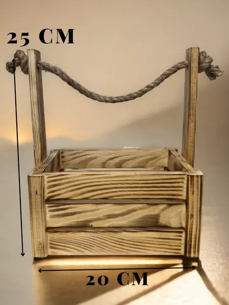 Изображение товара Ящик декоративный KraftHouse С джутовой ручкой 25x15x20 / 2038470454519 (обожженный)