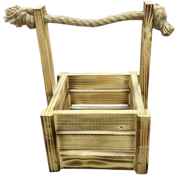 Изображение товара Ящик декоративный KraftHouse С джутовой ручкой 25x15x15 / 2039619252447 (обожженный)