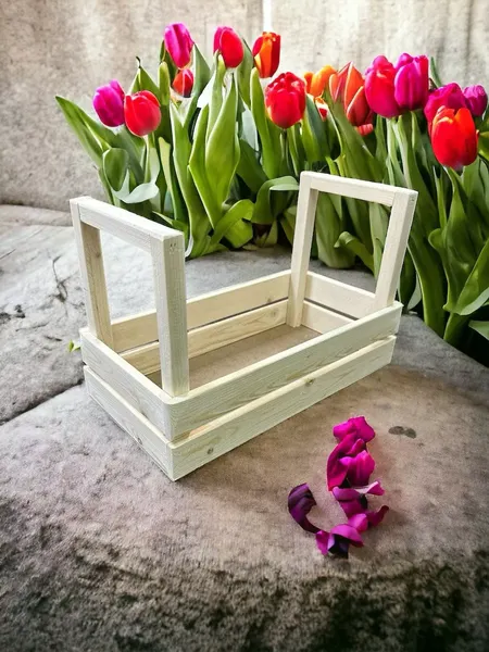 Изображение товара Ящик декоративный KraftHouse С большими ручками 21x17x35 / 2039710493084 (натуральный)