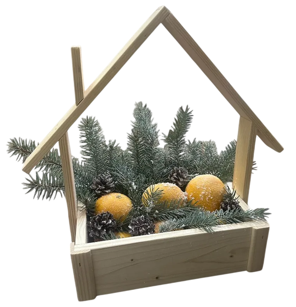 Изображение товара Ящик декоративный KraftHouse Домик С трубой 7.5x18x26 / 2041485696607 (натуральный)