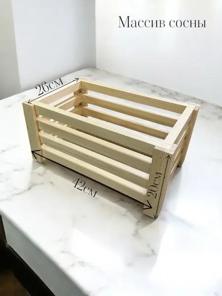 Изображение товара Ящик декоративный KraftHouse 26x42x20 / 2043919376987 (натуральный)