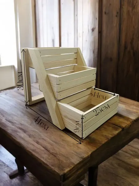 Изображение товара Стойка для цветов KraftHouse На 3 ящика 30x41x25 / 2044028546223 (натуральный)