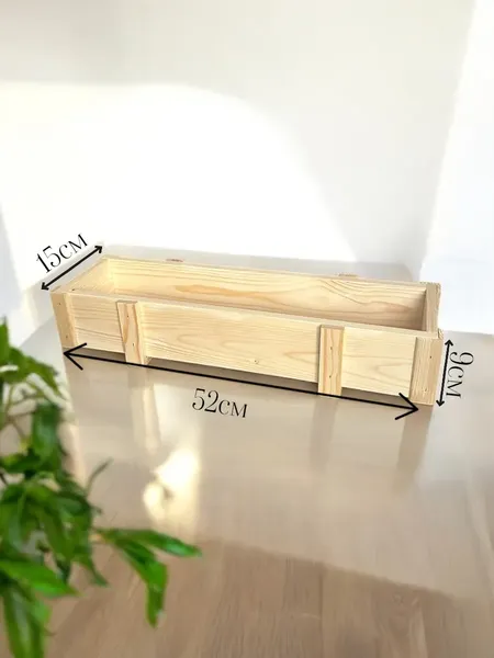 Изображение товара Кашпо KraftHouse Балконный ящик 15x9x52 / 2043416440204 (натуральный)