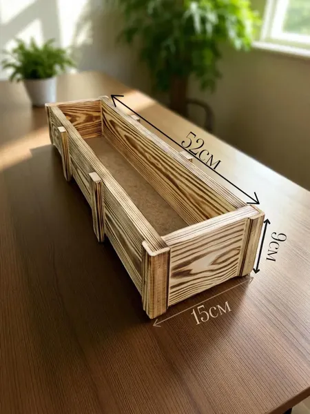 Изображение товара Кашпо KraftHouse Балконный ящик 15x9x52 / 2044638951431 (обожженный)