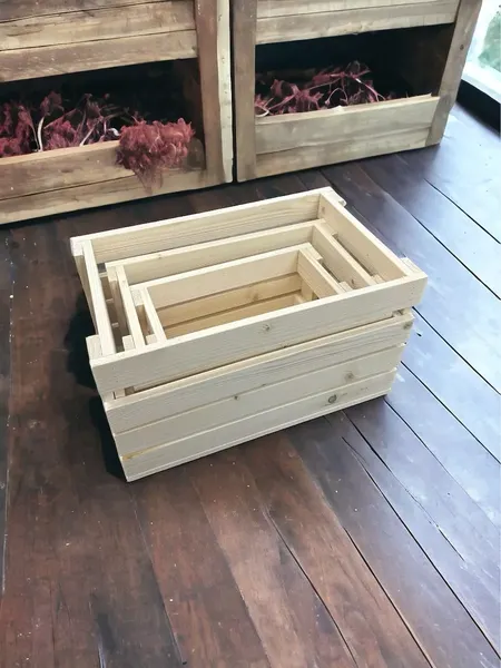 Изображение товара Набор ящиков декоративных KraftHouse 20x35x21, 16x30x17, 13x25x13 (натуральный, 3шт)