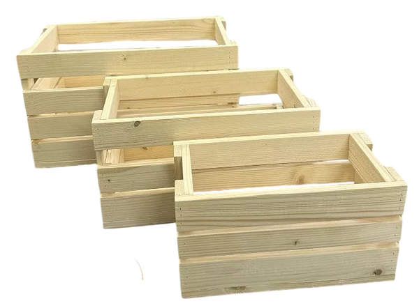 Изображение товара Набор ящиков декоративных KraftHouse 20x35x21, 16x30x17, 13x25x13 (натуральный, 3шт)