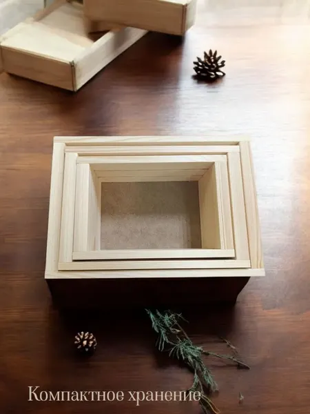 Изображение товара Набор ящиков декоративных KraftHouse 9.5x20x29, 9.5x17x25, 9.5x14x21 / 2044444275554 (натуральный, 3шт)