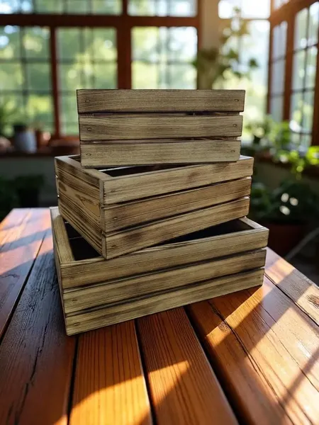 Изображение товара Набор ящиков декоративных KraftHouse 9.5x20x29, 9.5x17x25, 9.5x14x21 / 2044743818681 (обожженный, 3шт)