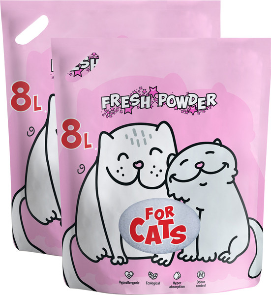 Изображение товара Наполнитель для туалета For Cats Силикагелевый Fresh Powder / TUZ037 (2х8л/3.1кг)
