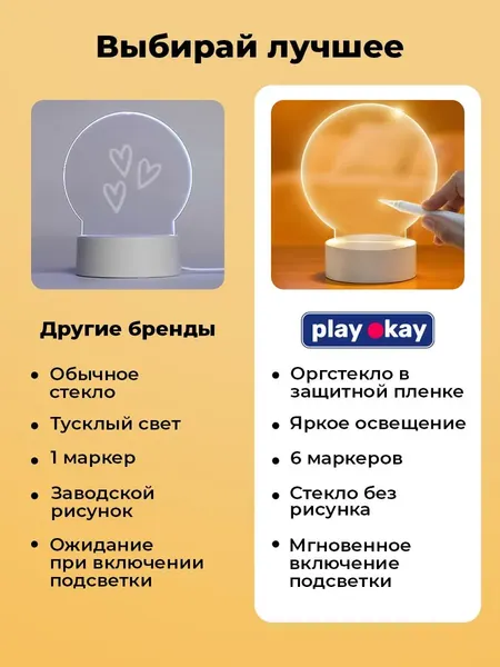Изображение товара Ночник PlayOkay С маркерами / Z24031201