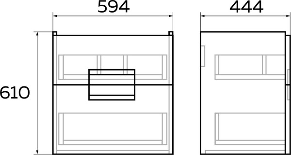 Изображение товара Тумба под умывальник Veneciana Vetro 60 с 2-мя ящиками