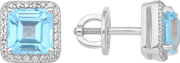 Изображение товара Комплект ювелирных украшений из серебра 7 КАРАТ Серьги П2227-085СТ, кольцо П1227-085СТ (р.17.5)