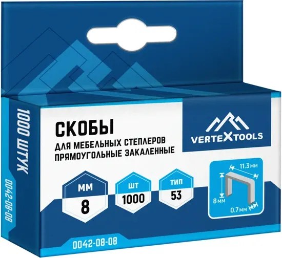 Изображение товара Скобы Vertex Tools 0042-08-08