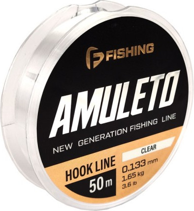 Изображение товара Леска монофильная F-Fishing Amuleto Hook Line Clear 50м 0.133мм 1.65кг 3.6lb / FAMC-0133