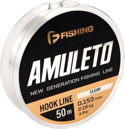 Изображение товара Леска монофильная F-Fishing Amuleto Hook Line Clear 50м 0.153мм 2.19кг 4.8lb / FAMC-0153
