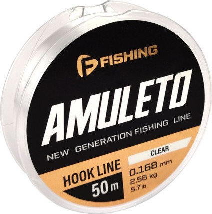 Изображение товара Леска монофильная F-Fishing Amuleto Hook Line Clear 50м 0.168мм 2.58кг 5.7lb / FAMC-0168
