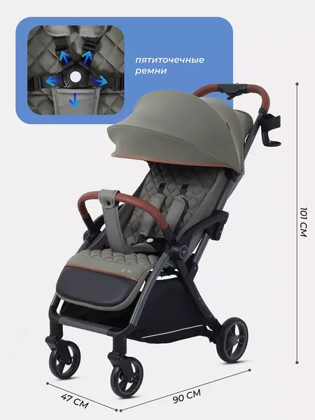 Изображение товара Детская прогулочная коляска MOWbaby Atom / MB200 (Olive)
