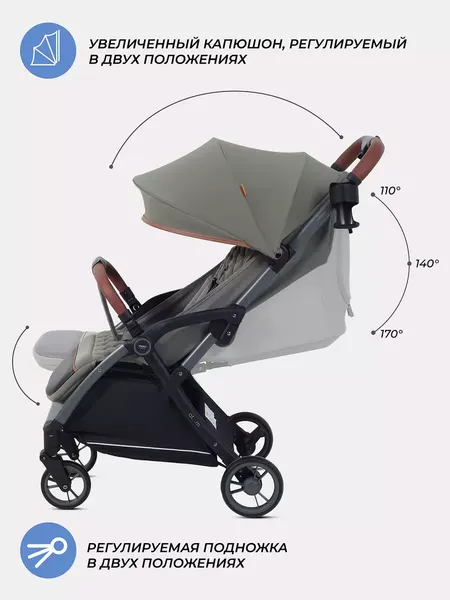 Изображение товара Детская прогулочная коляска MOWbaby Atom / MB200 (Olive)